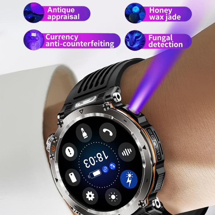 Waterproof Smart Watch Flashlight Compass Inch