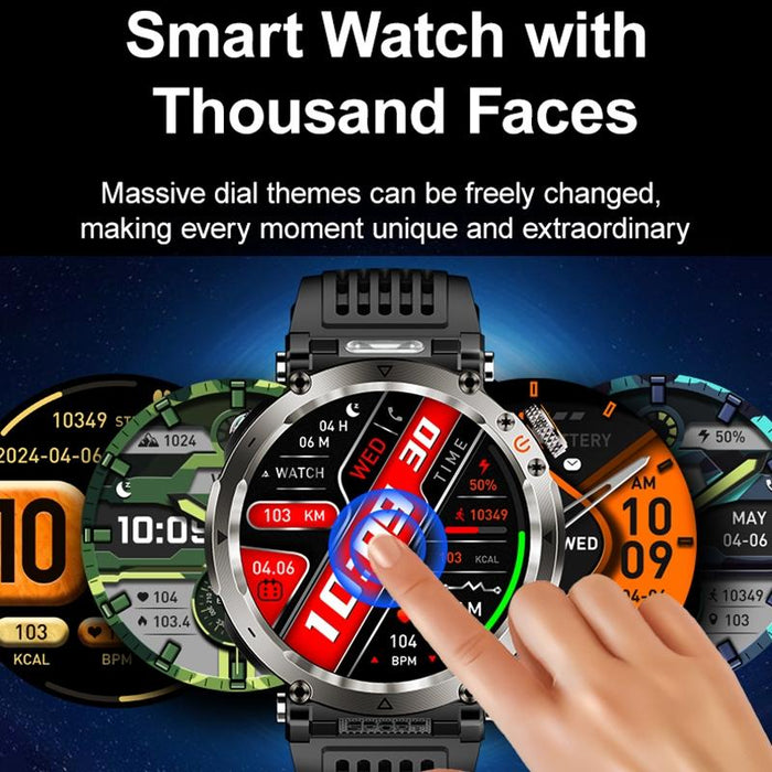 Waterproof Smart Watch Flashlight Compass Inch