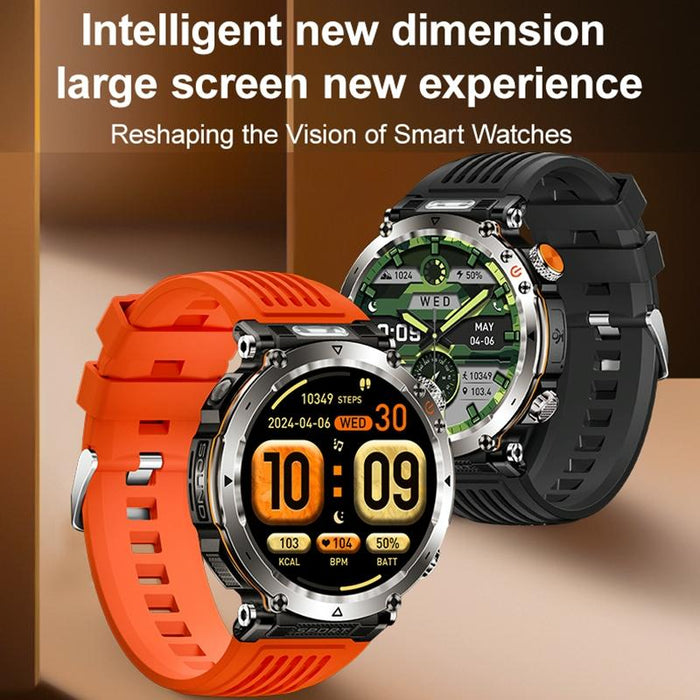 Waterproof Camo Smart Watch Flashlight Banknote Detector Compass