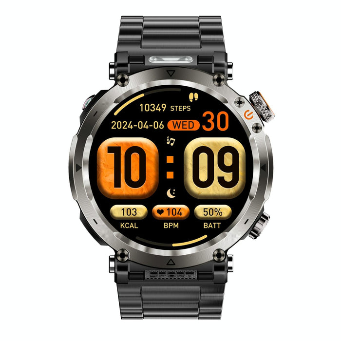 Waterproof Steel Band Smart Watch Flashlight Banknote Detector Compass