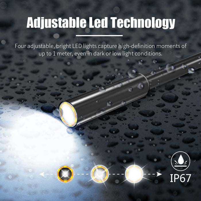 5.5Mm 1080P Ip68 Waterproof 4.3 Inch Screen Single Camera Digital Endoscope Line Length 2M