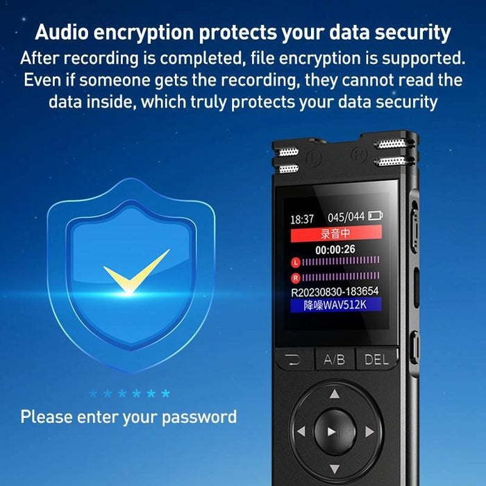 Zd70 Smart Hd Noise Reduction Voice Control Recording Pen Black