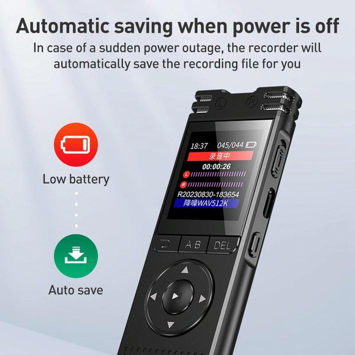 Zd70 Smart Hd Noise Reduction Voice Control Recording Pen Black