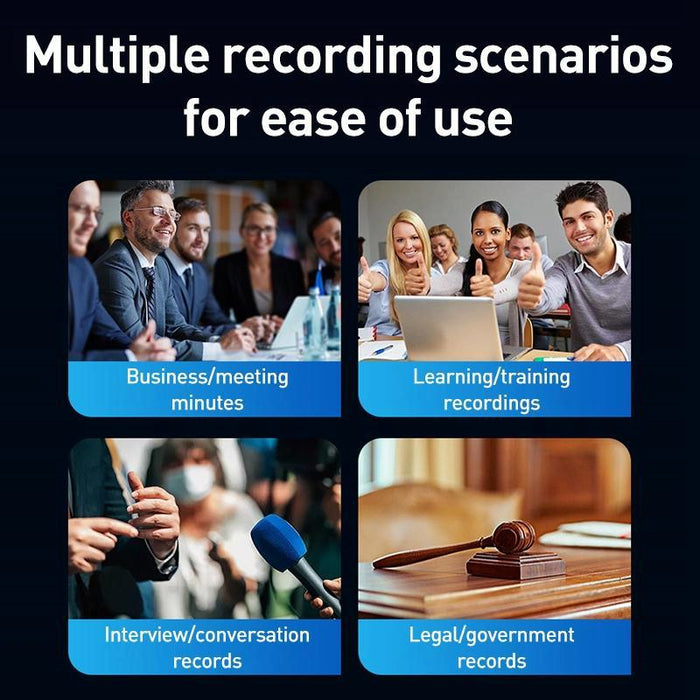 Zd70 Smart Hd Noise Reduction Voice Control Recording Pen Black