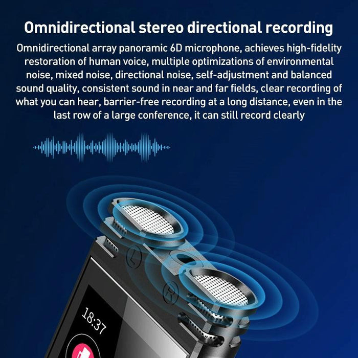 Zd70 Smart Hd Noise Reduction Voice Control Recording Pen Black