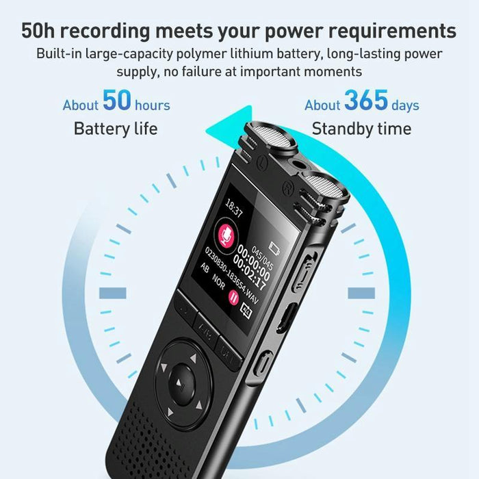 Zd70 Smart Hd Noise Reduction Voice Control Recording Pen Black