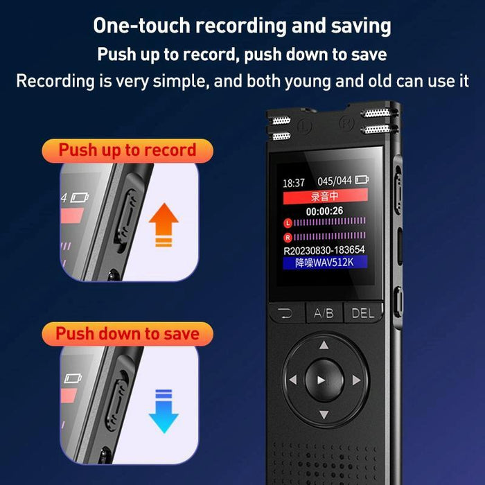 Zd70 Smart Hd Noise Reduction Voice Control Recording Pen Black