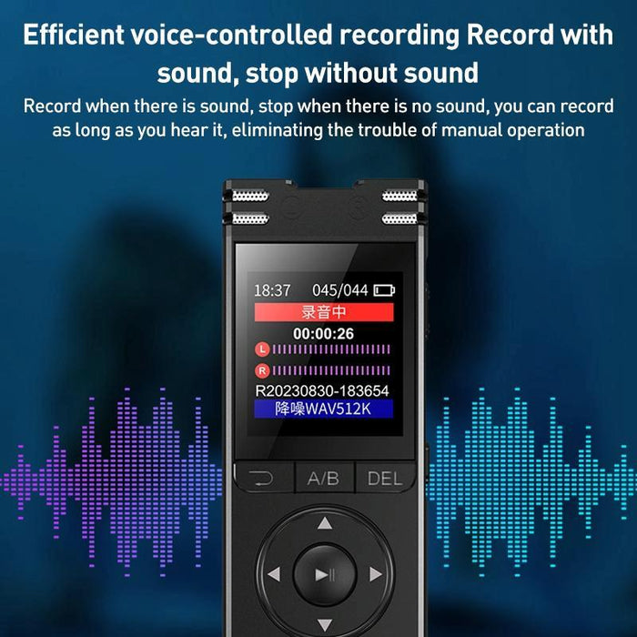 Zd70 Smart Hd Noise Reduction Voice Control Recording Pen Black