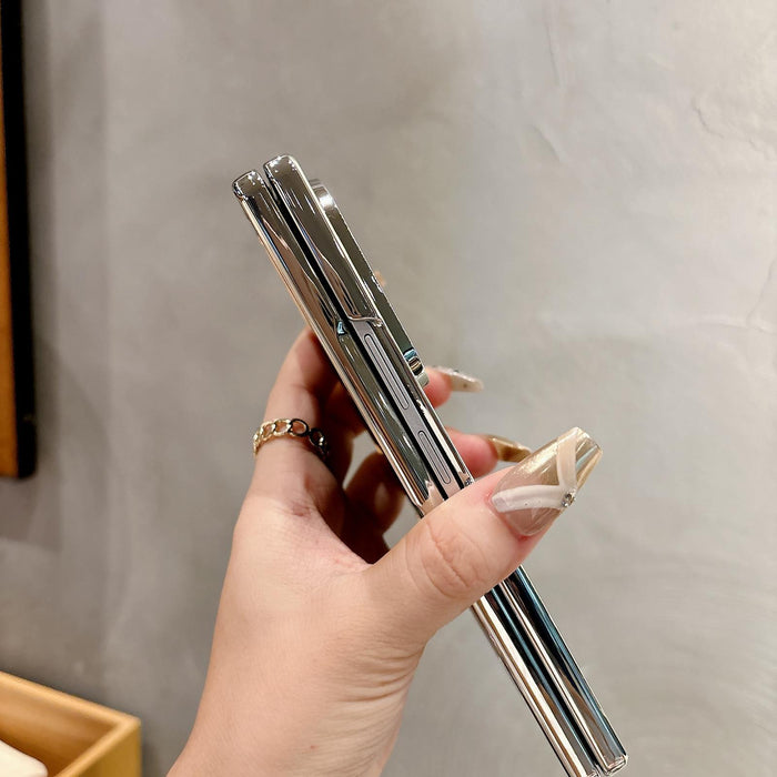 For Samsung Galaxy Z Fold7 5G Electroplated Pc Sheepskin Invisible Magnetic Magsafe Folding Phone Case
