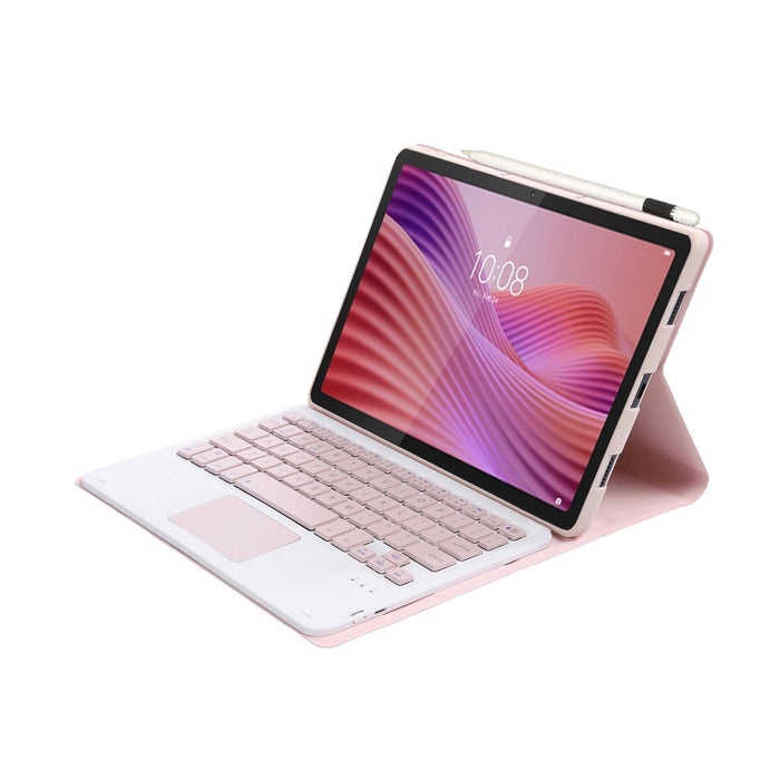 For Lenovo Tab 10.1 / Zhaoyang K10C 10.1 Ultra-Thin Detachable Bluetooth Keyboard Leather Tablet Case With Touchpad