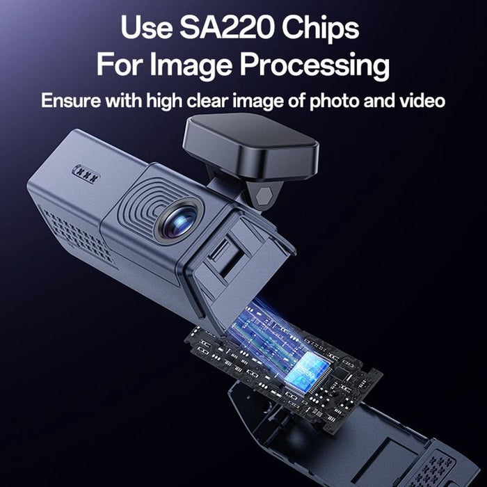 1K Hd Dual Dash Cam With 1.47 Screen Black