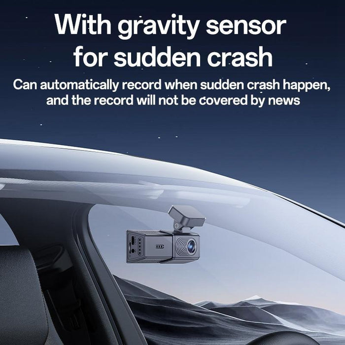 1K Hd Dual Dash Cam With 1.47 Screen Black