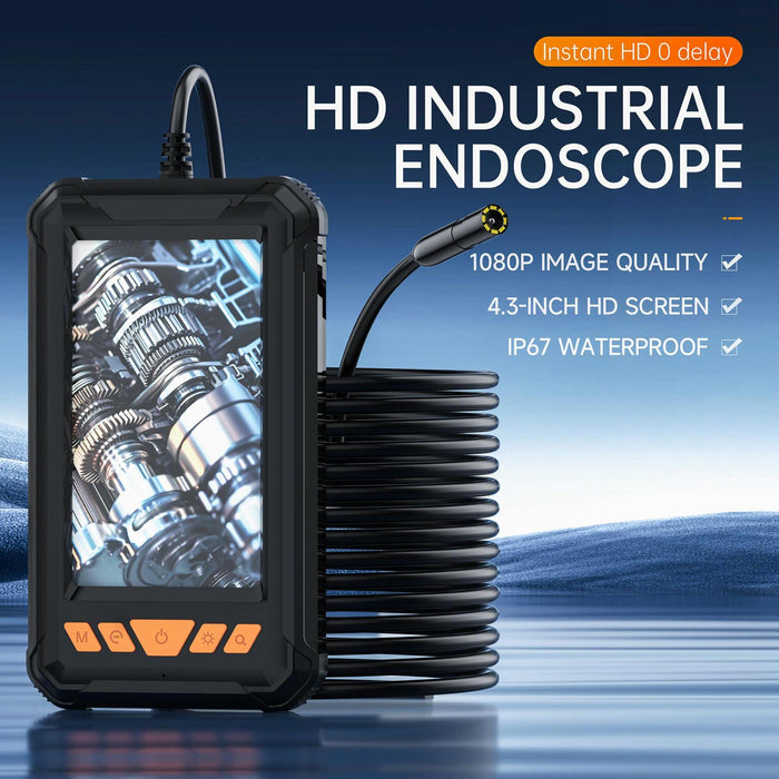 8Mm Lens Industrial Pipeline Endoscope With 4.3 Inch Hd Screen Spec 10M Tube