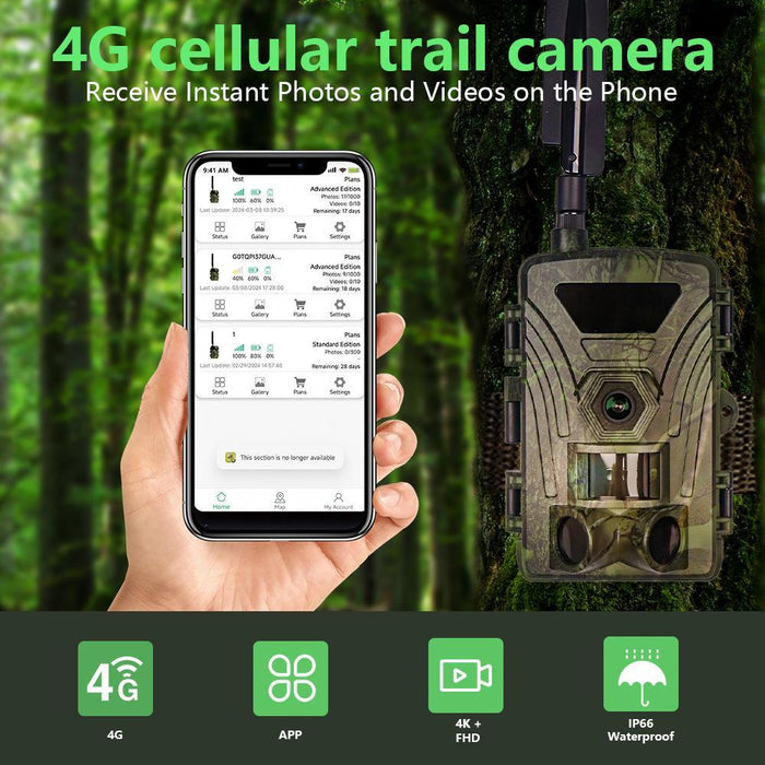 4K Hd Night Vision Hunting Camera With 4G And Motion Detection