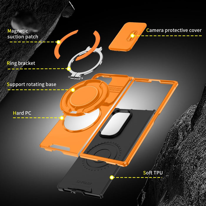 For Samsung Galaxy Z Fold7 5G Sliding Camshield Ring Holder Phone Case