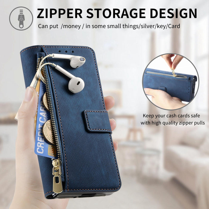 For Samsung Galaxy Z Fold7 5G For Samsung Galax Z Fold7 5G Retro Magsafe Magnetic Zipper Wallet Leather Phone Case