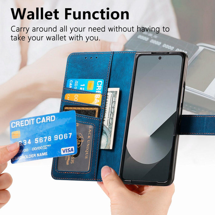 For Samsung Galaxy Z Fold7 5G For Samsung Galax Z Fold7 5G Retro Magsafe Magnetic Zipper Wallet Leather Phone Case
