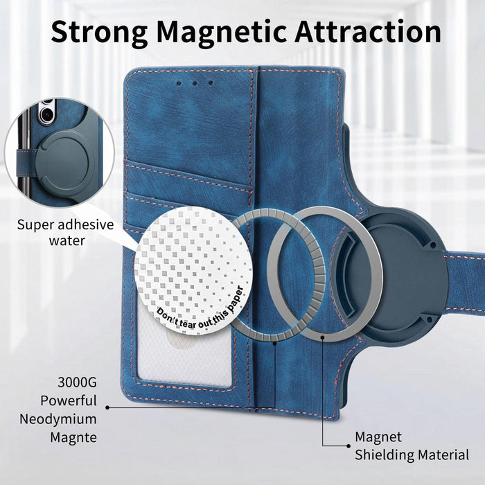 For Samsung Galaxy Z Fold7 5G For Samsung Galax Z Fold7 5G Retro Magsafe Magnetic Zipper Wallet Leather Phone Case