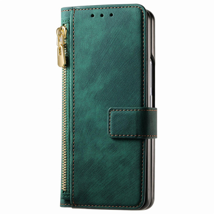 For Samsung Galaxy Z Fold7 5G For Samsung Galax Z Fold7 5G Retro Magsafe Magnetic Zipper Wallet Leather Phone Case