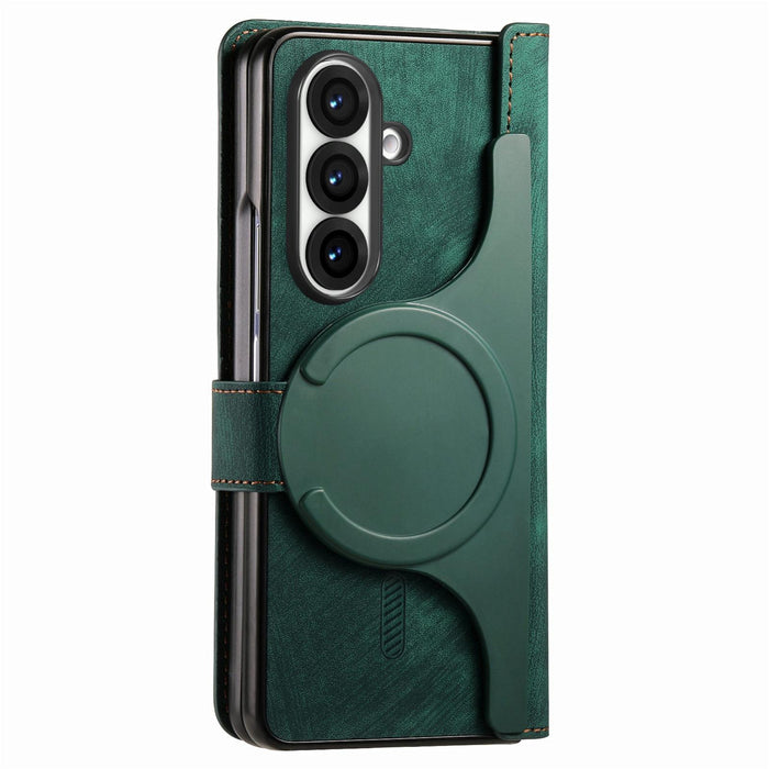 For Samsung Galaxy Z Fold7 5G For Samsung Galax Z Fold7 5G Retro Magsafe Magnetic Zipper Wallet Leather Phone Case