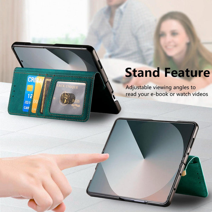 For Samsung Galaxy Z Fold7 5G For Samsung Galax Z Fold7 5G Retro Magsafe Magnetic Zipper Wallet Leather Phone Case