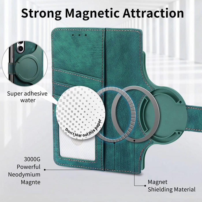 For Samsung Galaxy Z Fold7 5G For Samsung Galax Z Fold7 5G Retro Magsafe Magnetic Zipper Wallet Leather Phone Case