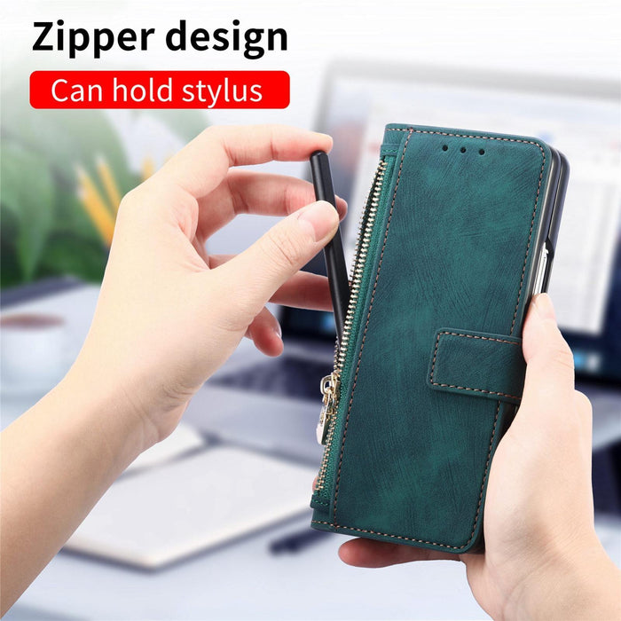For Samsung Galaxy Z Fold7 5G For Samsung Galax Z Fold7 5G Retro Magsafe Magnetic Zipper Wallet Leather Phone Case