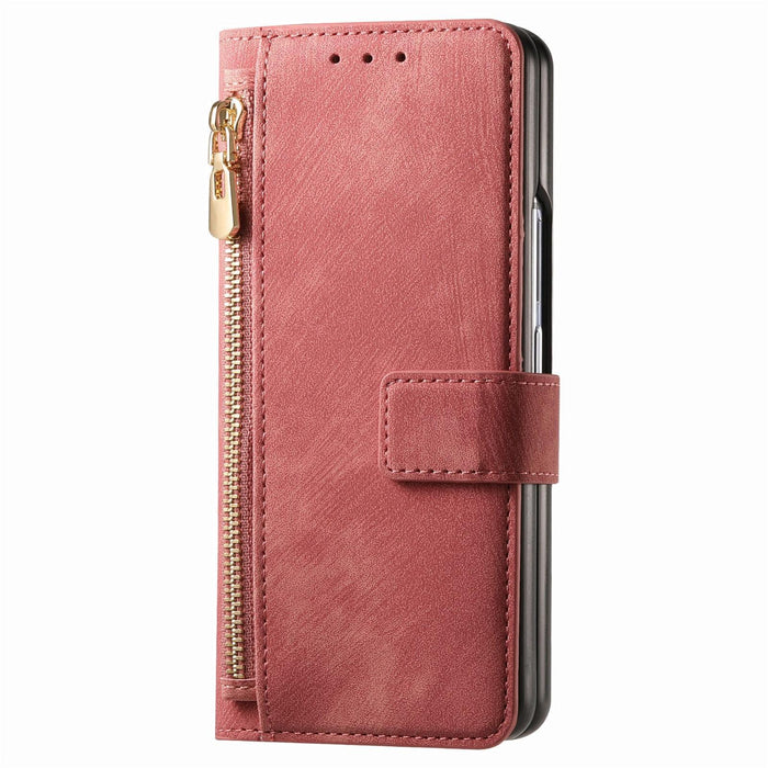 For Samsung Galaxy Z Fold7 5G For Samsung Galax Z Fold7 5G Retro Magsafe Magnetic Zipper Wallet Leather Phone Case
