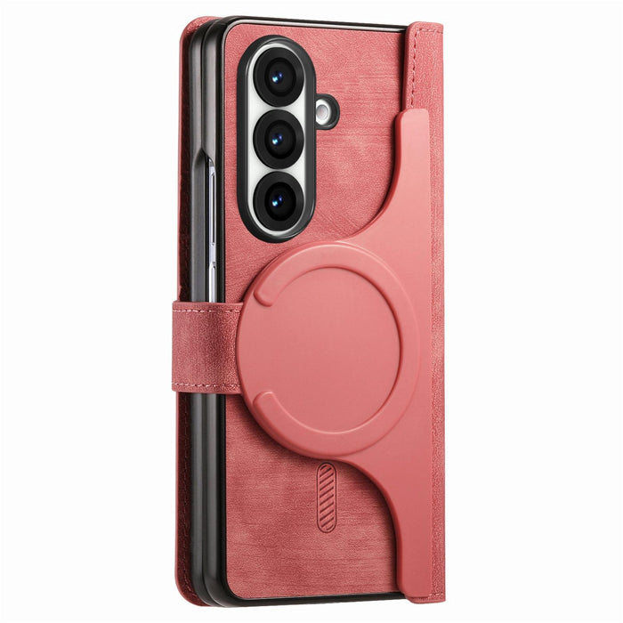 For Samsung Galaxy Z Fold7 5G For Samsung Galax Z Fold7 5G Retro Magsafe Magnetic Zipper Wallet Leather Phone Case