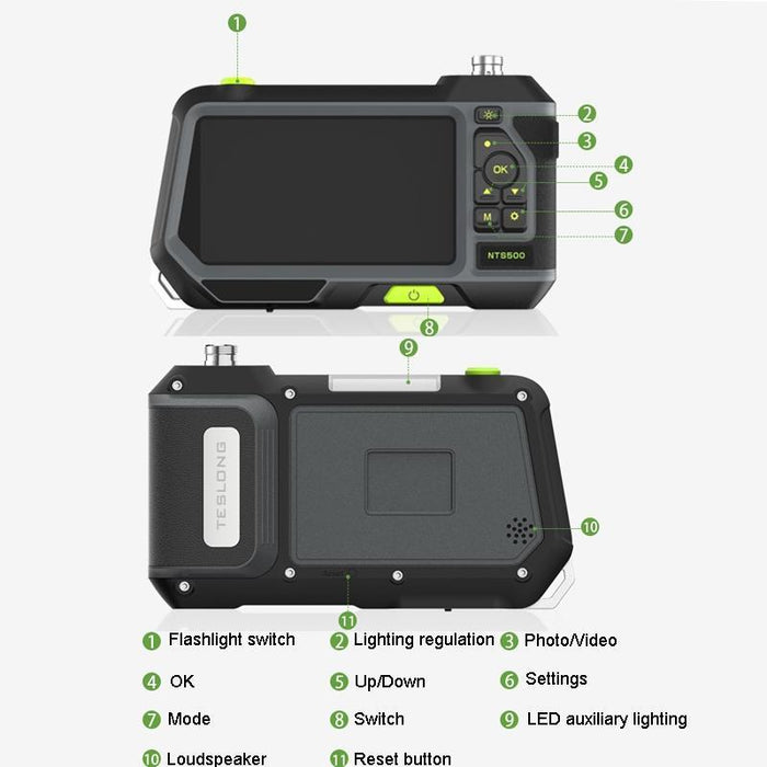 Nts500 Industrial Pipeline Endoscope With 5 Inch Hd Screen Model 3.9Mm Lens / 3M