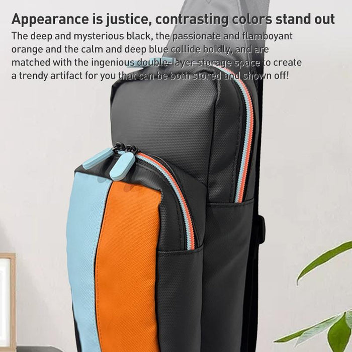 Colourblock Crossbody Game Console Bag For Nintendo Switch 2 Orange / Blue