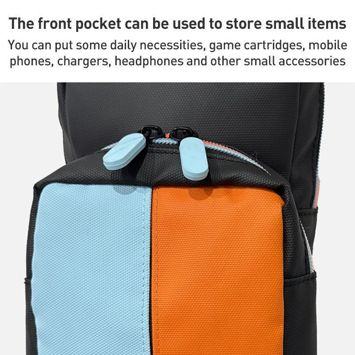Colourblock Crossbody Game Console Bag For Nintendo Switch 2 Orange / Blue