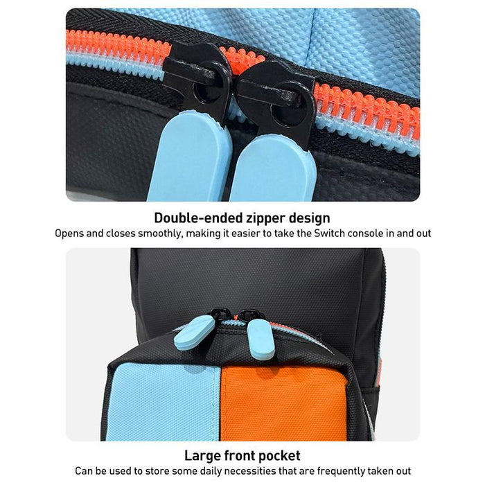 Colourblock Crossbody Game Console Bag For Nintendo Switch 2 Orange / Blue