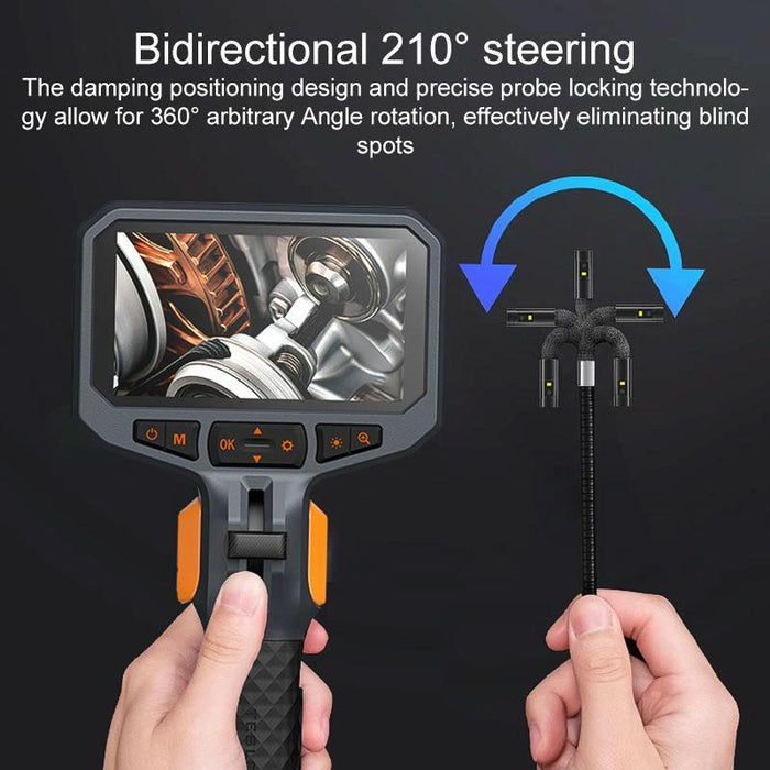 4.5 Inch Screen 210 Degree Bendable Industrial Endoscope 1.55M Length Model 8.5Mm Dual Lens