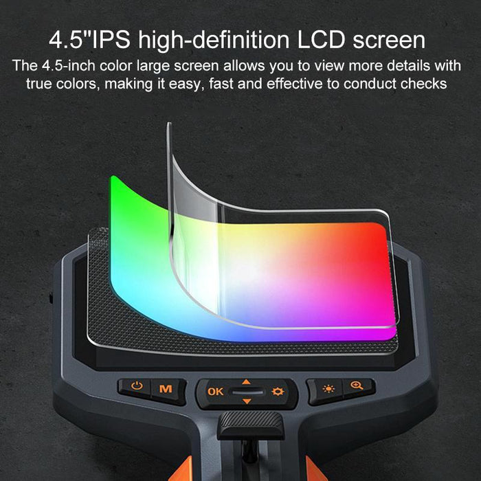 4.5 Inch Screen 210 Degree Bendable Industrial Endoscope 1.55M Length Model 8.5Mm Dual Lens