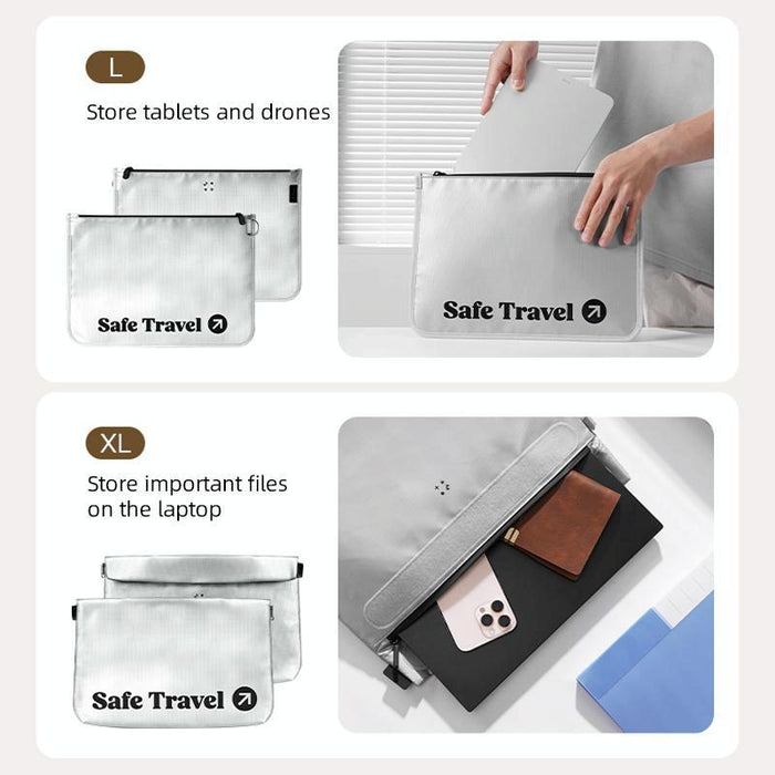 Sr53E 1-World Airliner Fireproof Storage Bag Size - 218X235Mm Grey