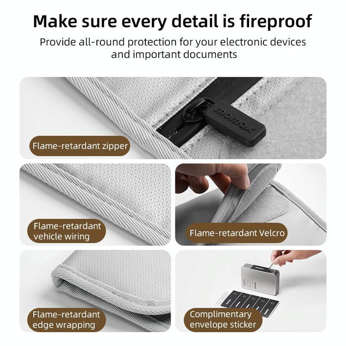 Sr53E 1-World Airliner Fireproof Storage Bag Size - 218X235Mm Grey