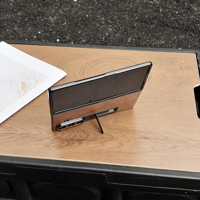 For Samsung Galaxy Z Fold7 5G Crazy Horse Texture Magnetic Phone Case With Holder