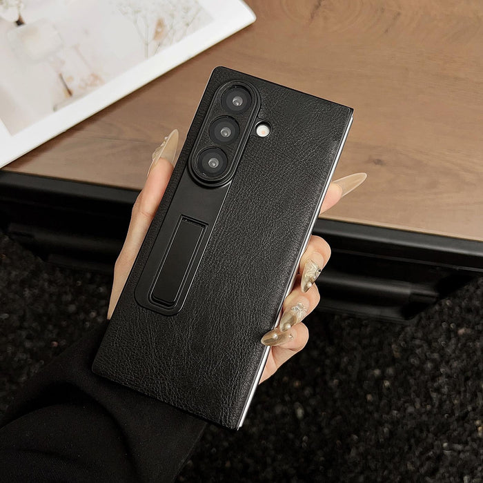 For Samsung Galaxy Z Fold7 5G Crazy Horse Texture Magnetic Phone Case With Holder