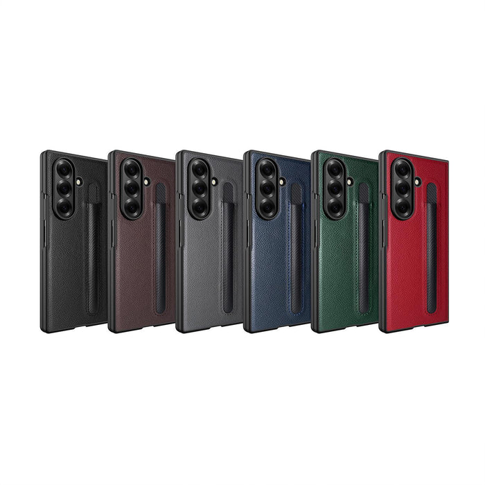 For Samsung Galaxy Z Fold7 5G Integrated Litchi Skin Phone Case With Pen Slot Without Pen