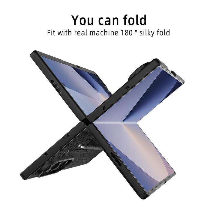 For Samsung Galaxy Z Fold7 5G Integrated Litchi Skin Phone Case With Pen Slot Without Pen