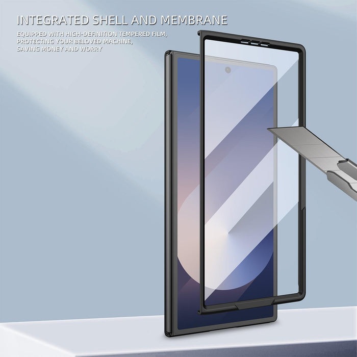 For Samsung Galaxy Z Fold7 5G Integrated Litchi Skin Phone Case With Pen Slot Without Pen