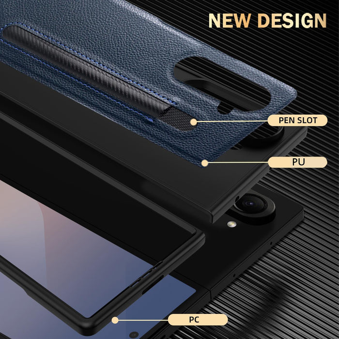 For Samsung Galaxy Z Fold7 5G Integrated Litchi Skin Phone Case With Pen Slot Without Pen