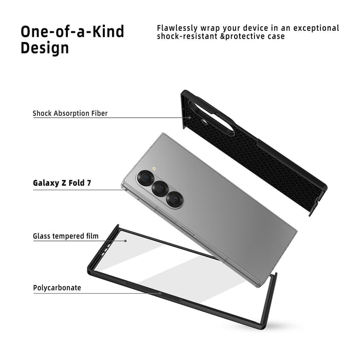 For Samsung Galaxy Z Fold7 5G Integrated Litchi Skin Phone Case With Pen Slot Without Pen