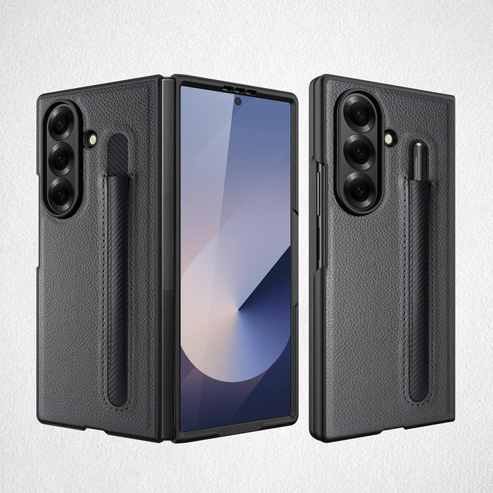 For Samsung Galaxy Z Fold7 5G Integrated Litchi Skin Phone Case With Pen Slot Without Pen