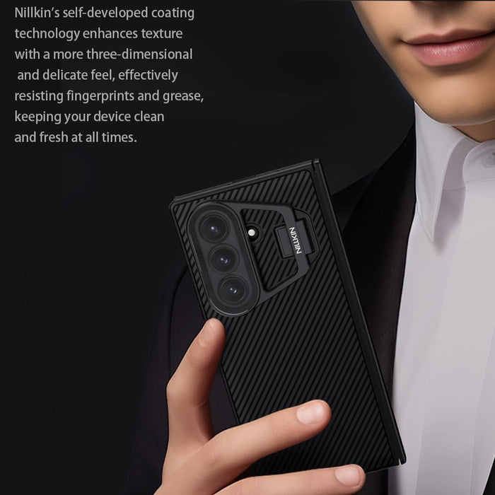 For Samsung Galaxy Z Fold7 5G Black Mirror Texture Phone Case