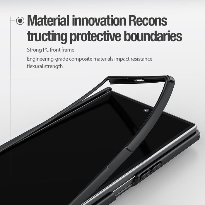 For Samsung Galaxy Z Fold7 5G Frosted Fold Pc & Tpu Magsafe Magnetic Phone Case Black