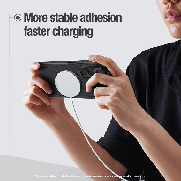 For Samsung Galaxy Z Fold7 5G Frosted Fold Pc & Tpu Magsafe Magnetic Phone Case Black