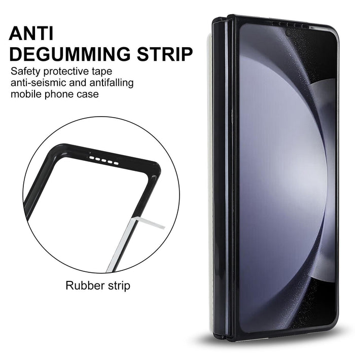 For Samsung Galaxy Z Fold7 5G Full Coverage Fold Double Buckle Pu Phone Case With Pen Slots