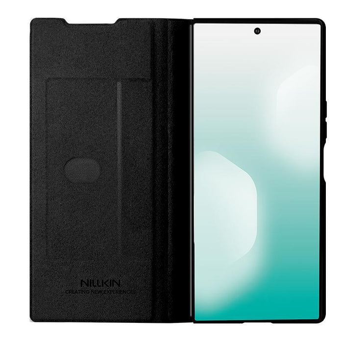 For Samsung Galaxy Z Fold7 5G Qin Series Pro Sliding Camera Cover Design Leather Phone Case With Stylus